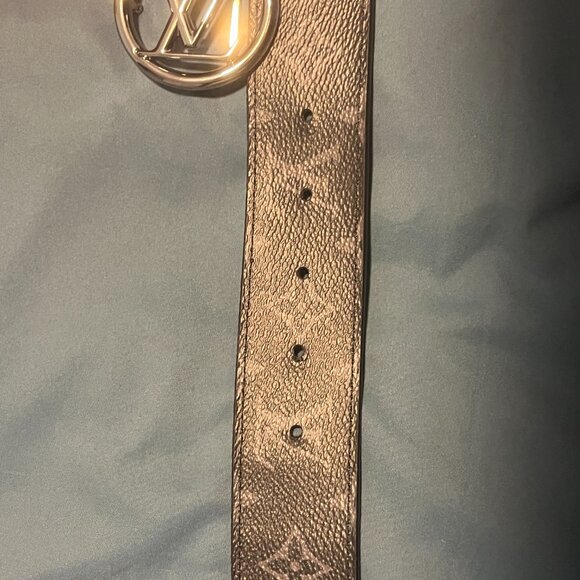Louis Vuitton Belt Monogram Eclipse Santur LV Circle M0168 Black Grey Men's - Picture 11 of 14